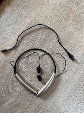 LG HBS750 Black and Tan Bluetooth neckband earphones